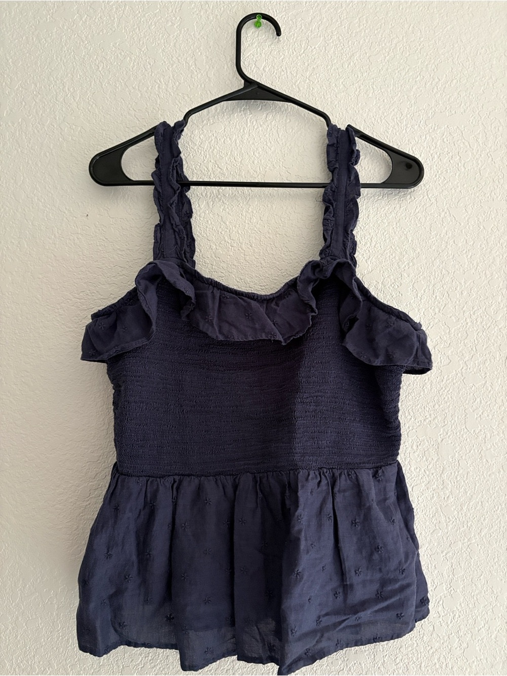 Old Navy Smocked Navy Blue Babydoll Tank